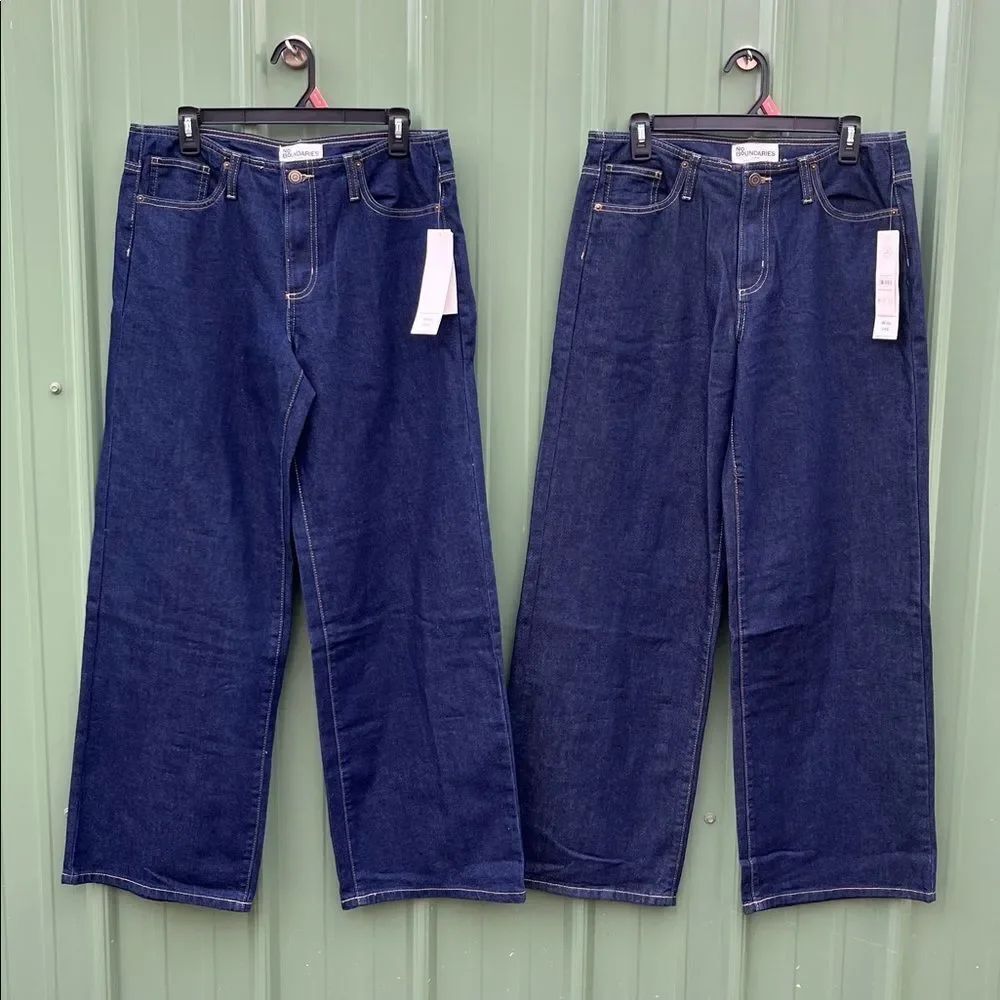 Women’s Baggy Wide Leg Denim Jeans Pants 2-Pack Size M